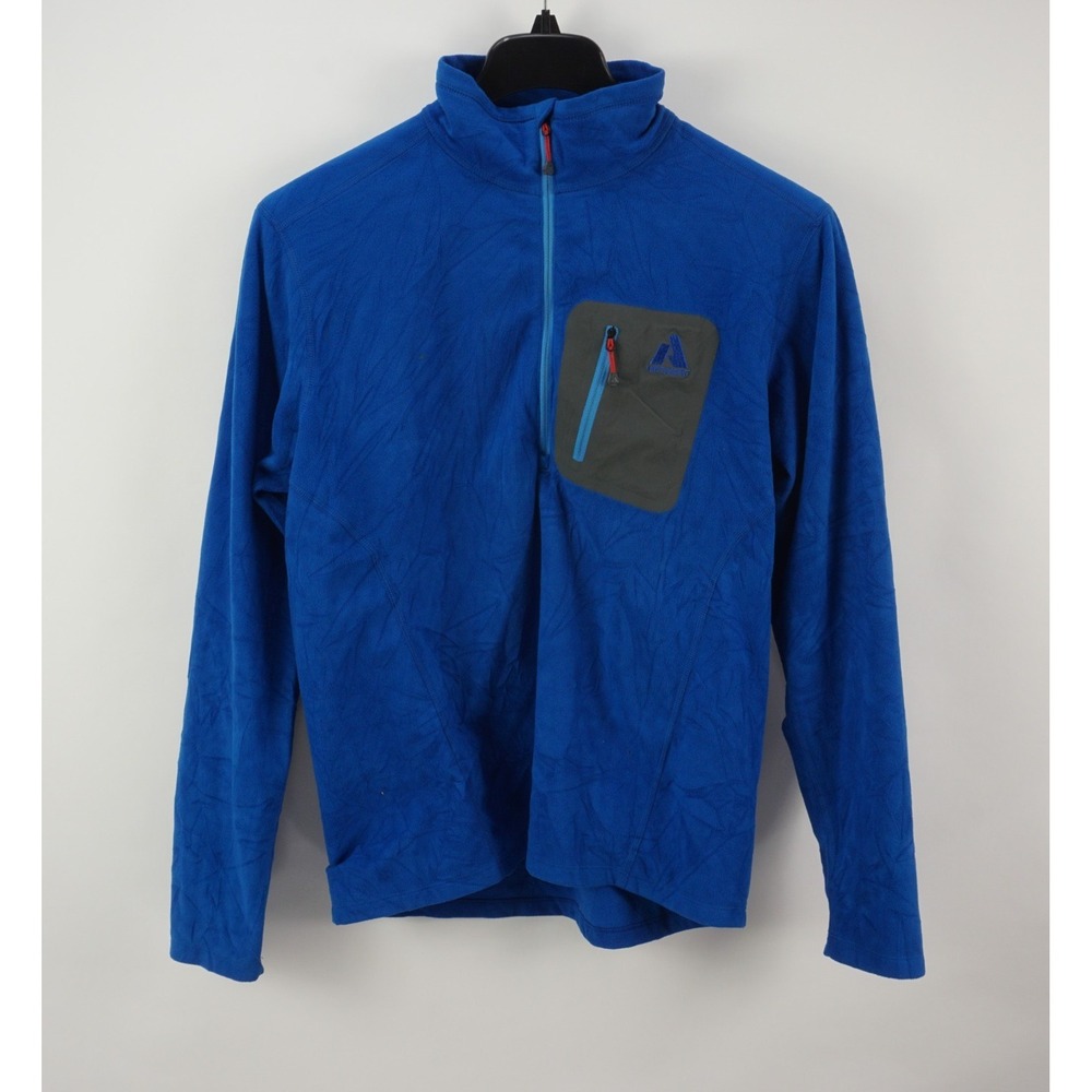 Eddie Bauer First Ascent Men's Medium Blue Half Zip‎ Fleece Lightweight Pullover
